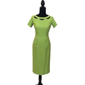 Tatyana Connie green lime wiggle dress 60s retro pencil